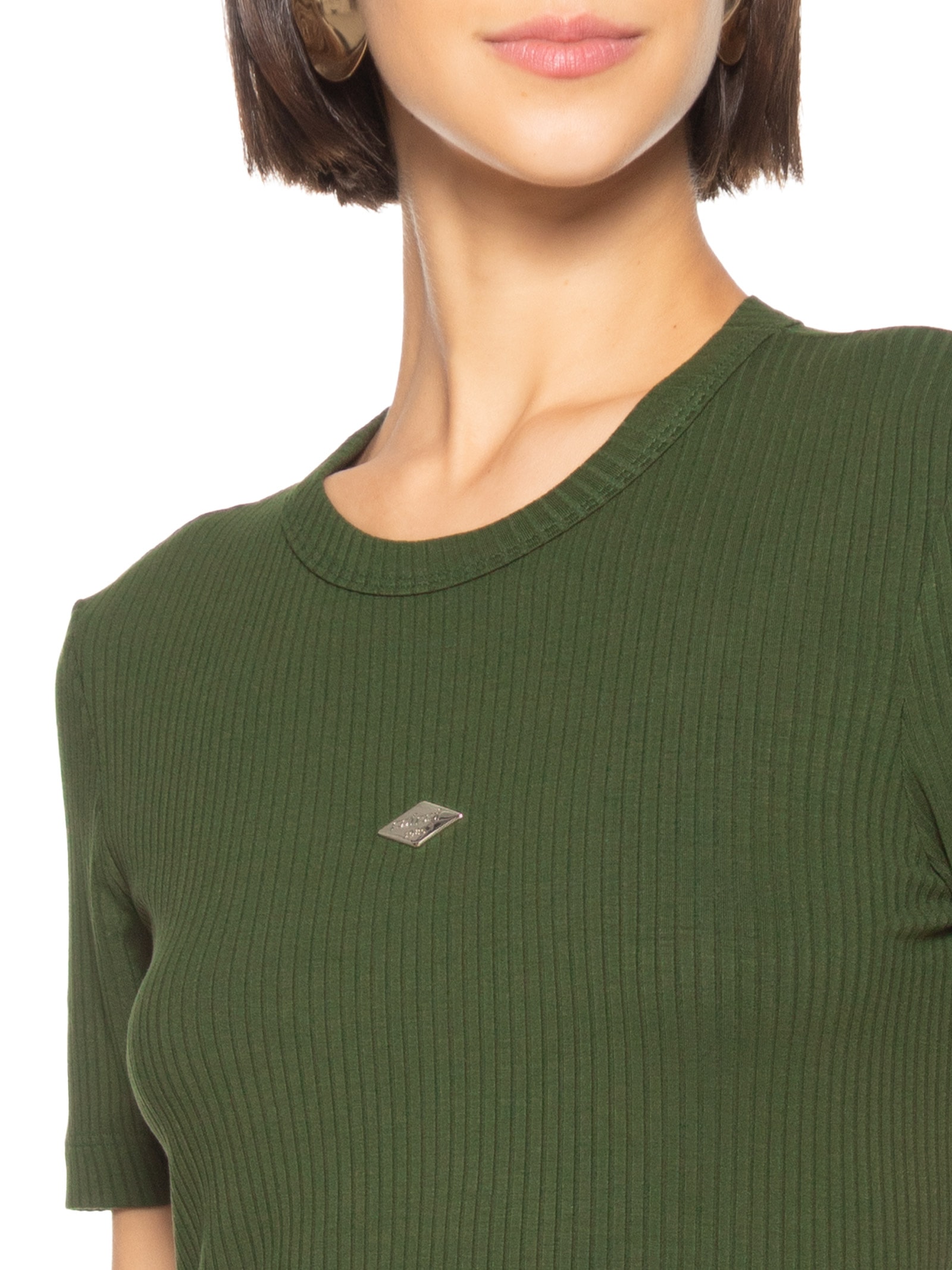 Vestido Canelado Verde Colcci