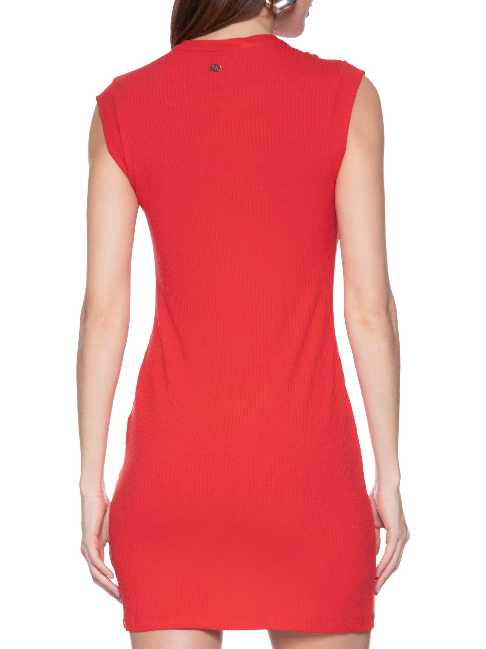 Vestido Canelado Vermelho Colcci