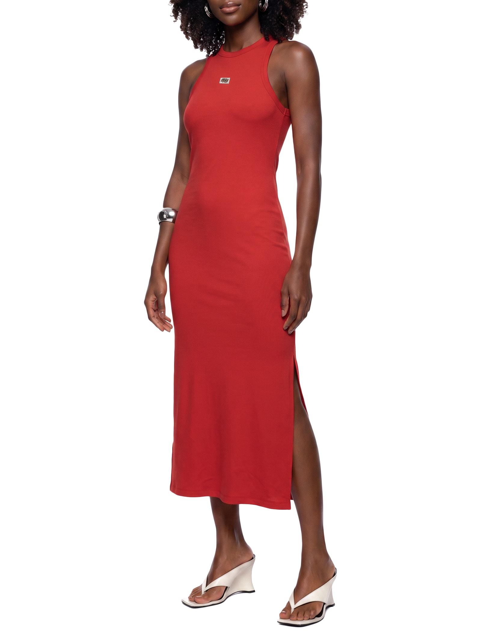 Vestido Canelado Vermelho Colcci