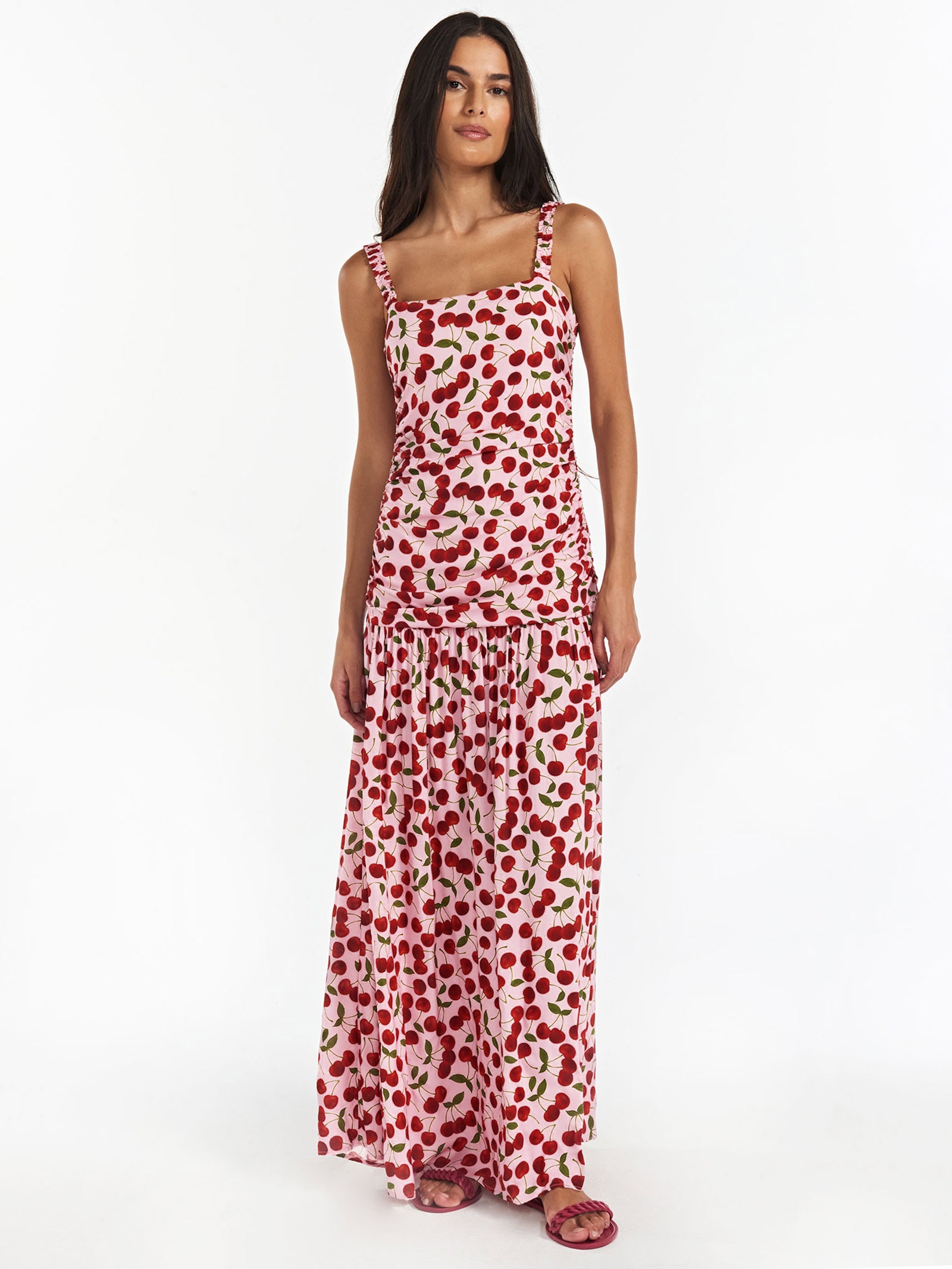 Vestido Cereja Rosa Triya