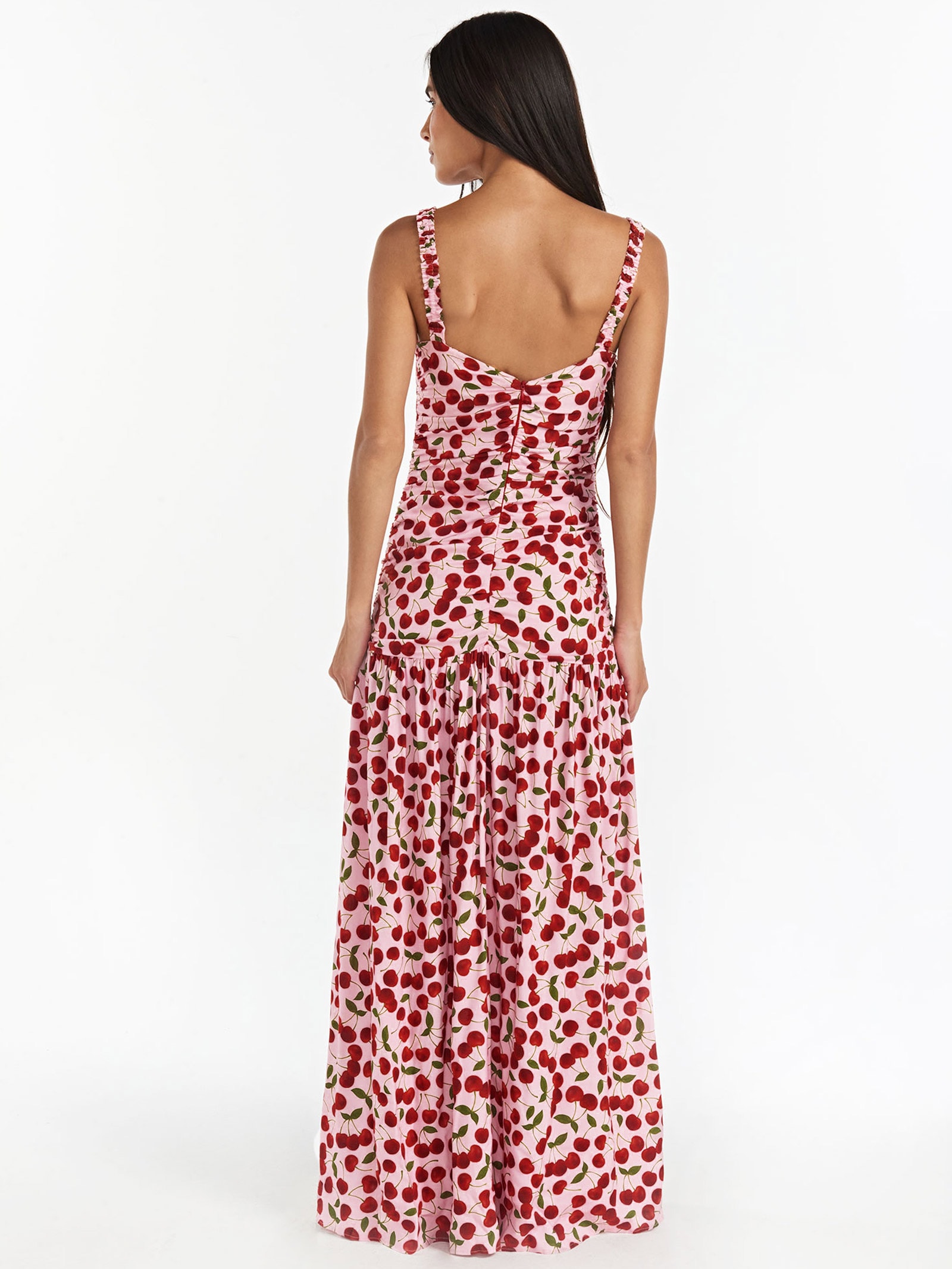 Vestido Cereja Rosa Triya