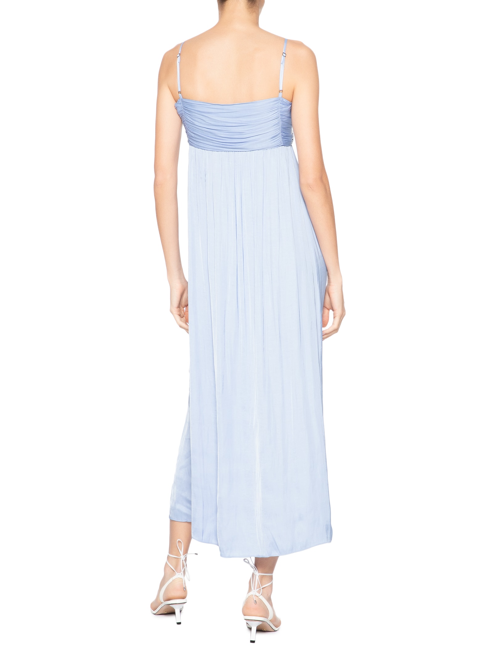 Vestido Cetim Amarração Azul Farm