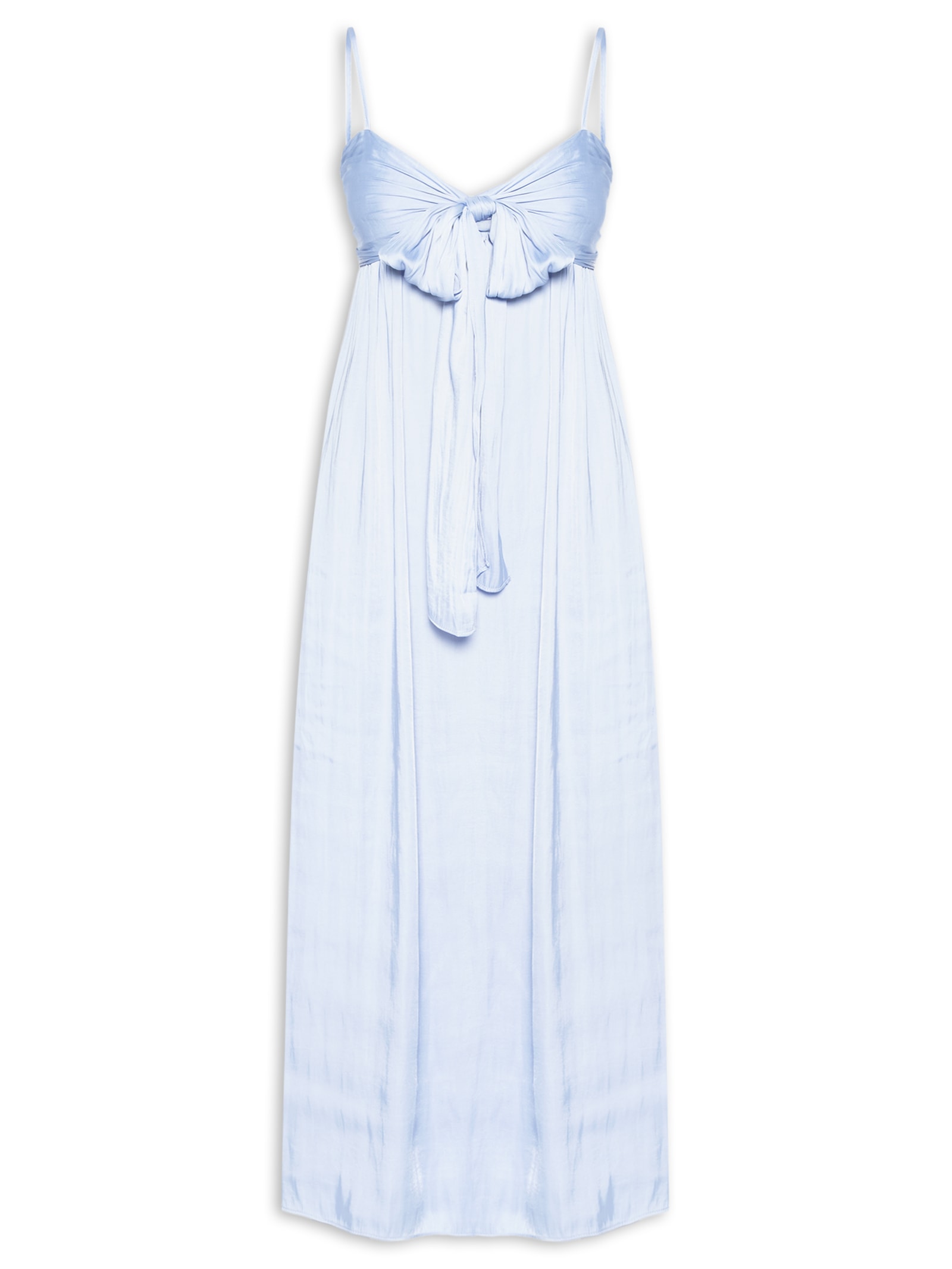 Vestido Cetim Amarração Azul Farm