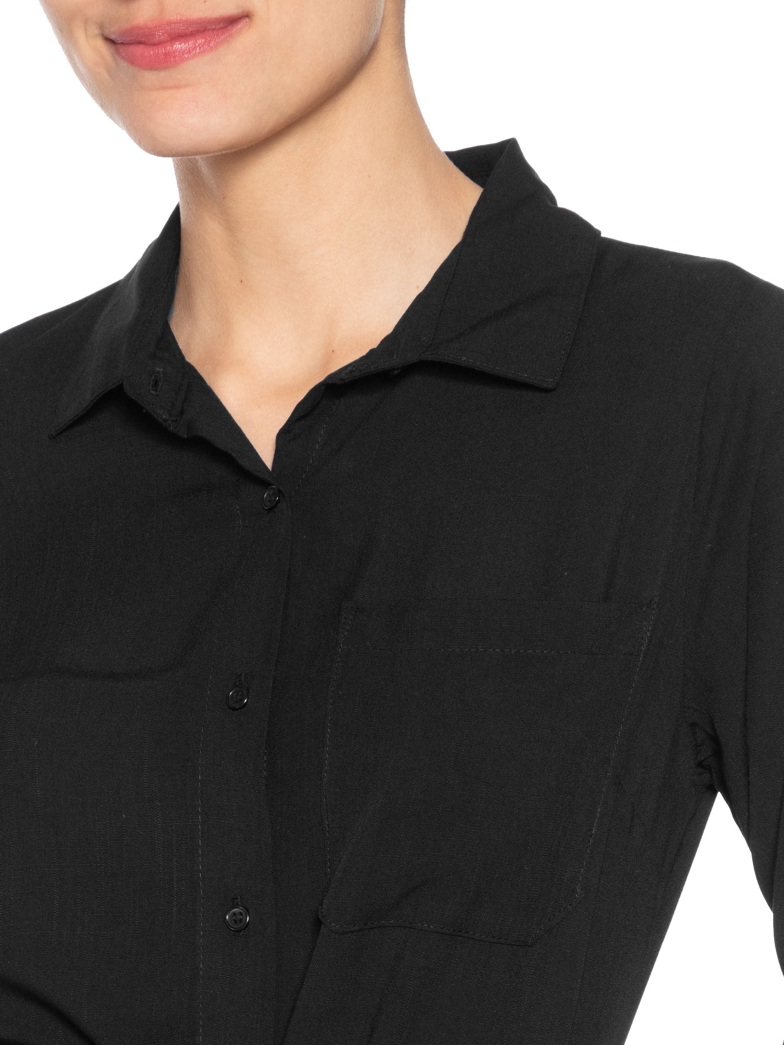 Vestido Chemise Com Amarração Preto Basiq