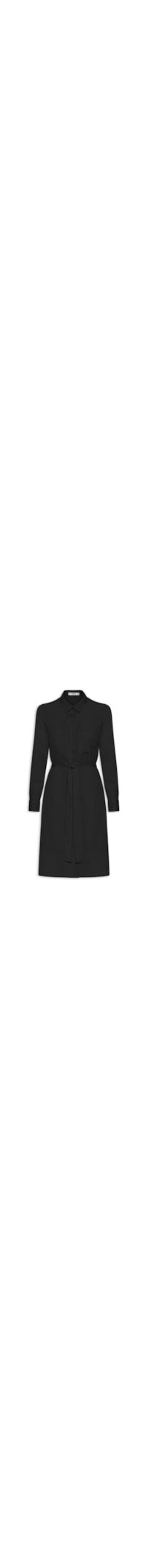 Vestido Chemise Com Amarração - Preto