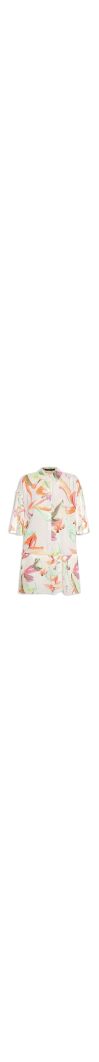 Vestido Chemise Curto Mix Floral Light - Bege