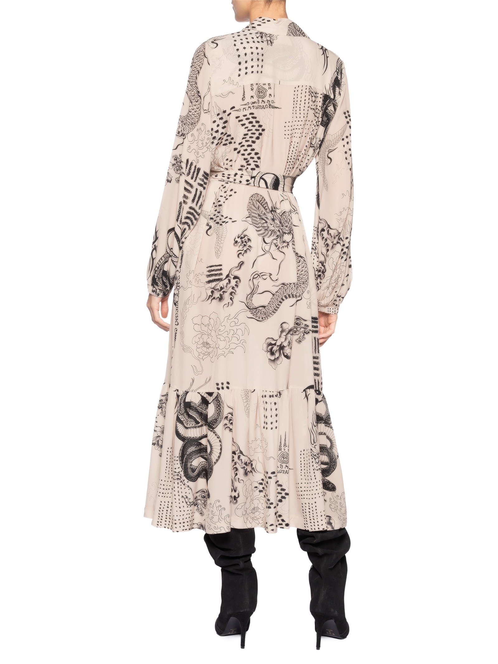Vestido Chemise Dragão Pele Bege Animale Animale