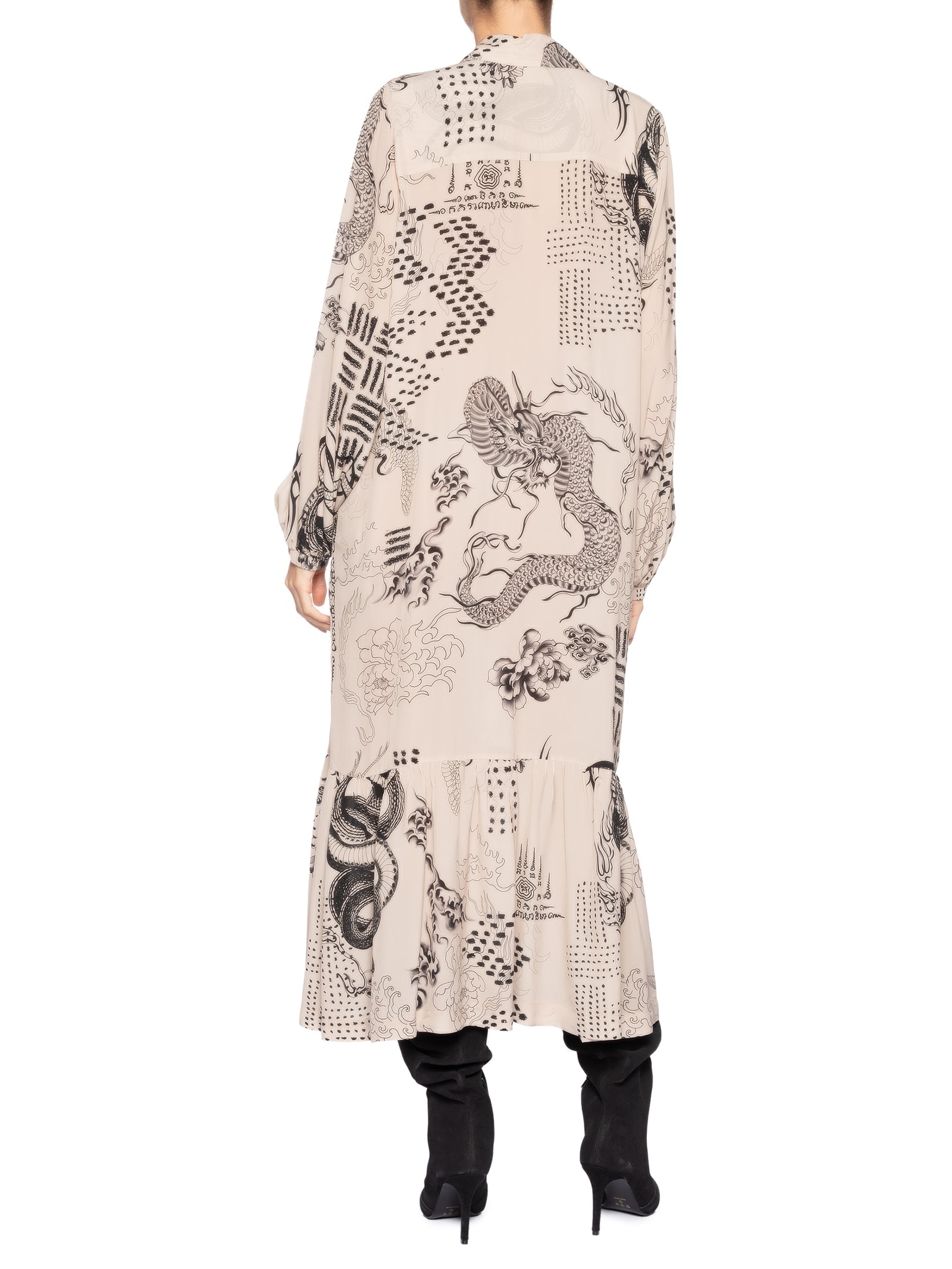 Vestido Chemise Dragão Pele Bege Animale Animale
