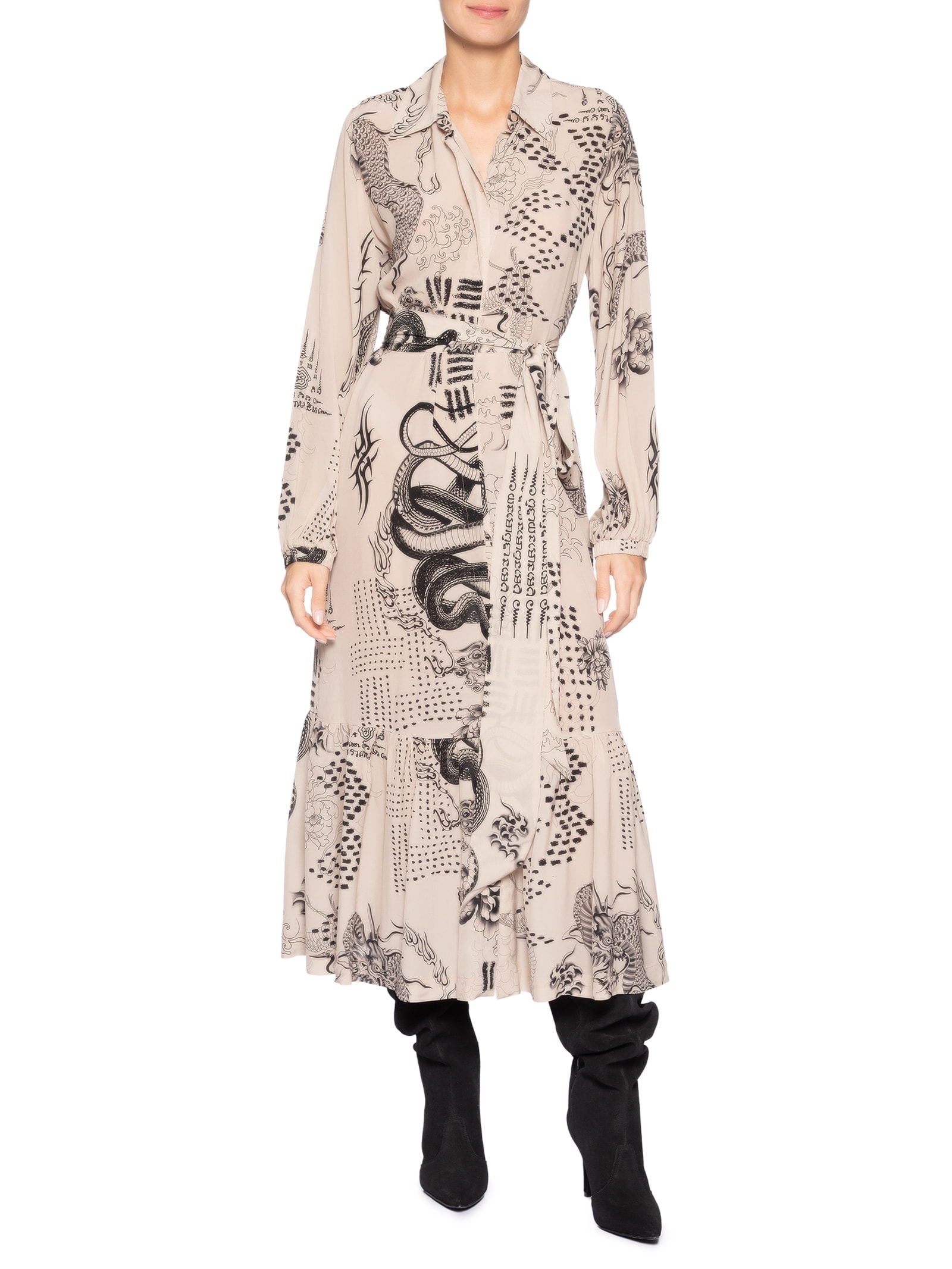 Vestido Chemise Dragão Pele – Bege – Animale Animale