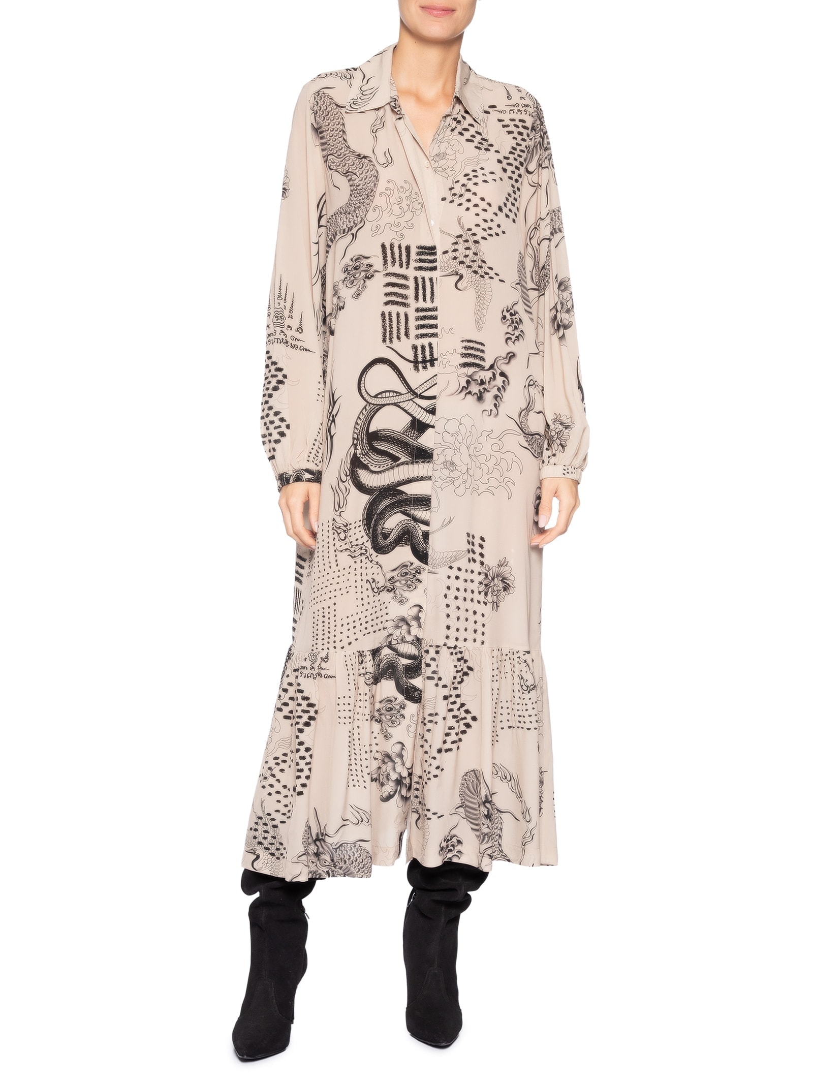 Vestido Chemise Dragão Pele – Bege – Animale Animale