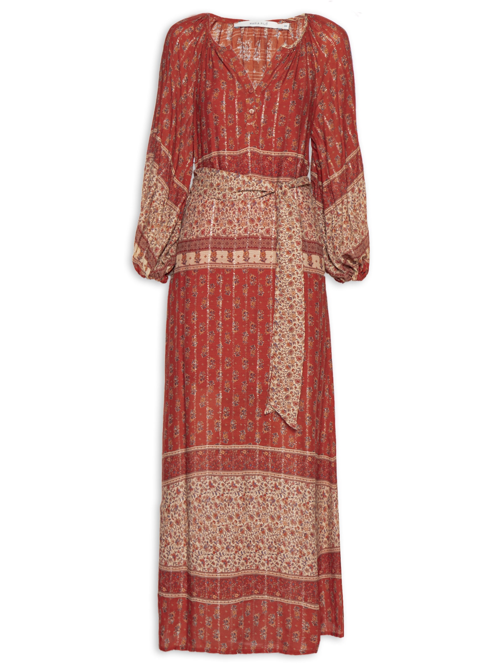 Vestido Chemise Estampa Chilli Vermelho Maria Filó