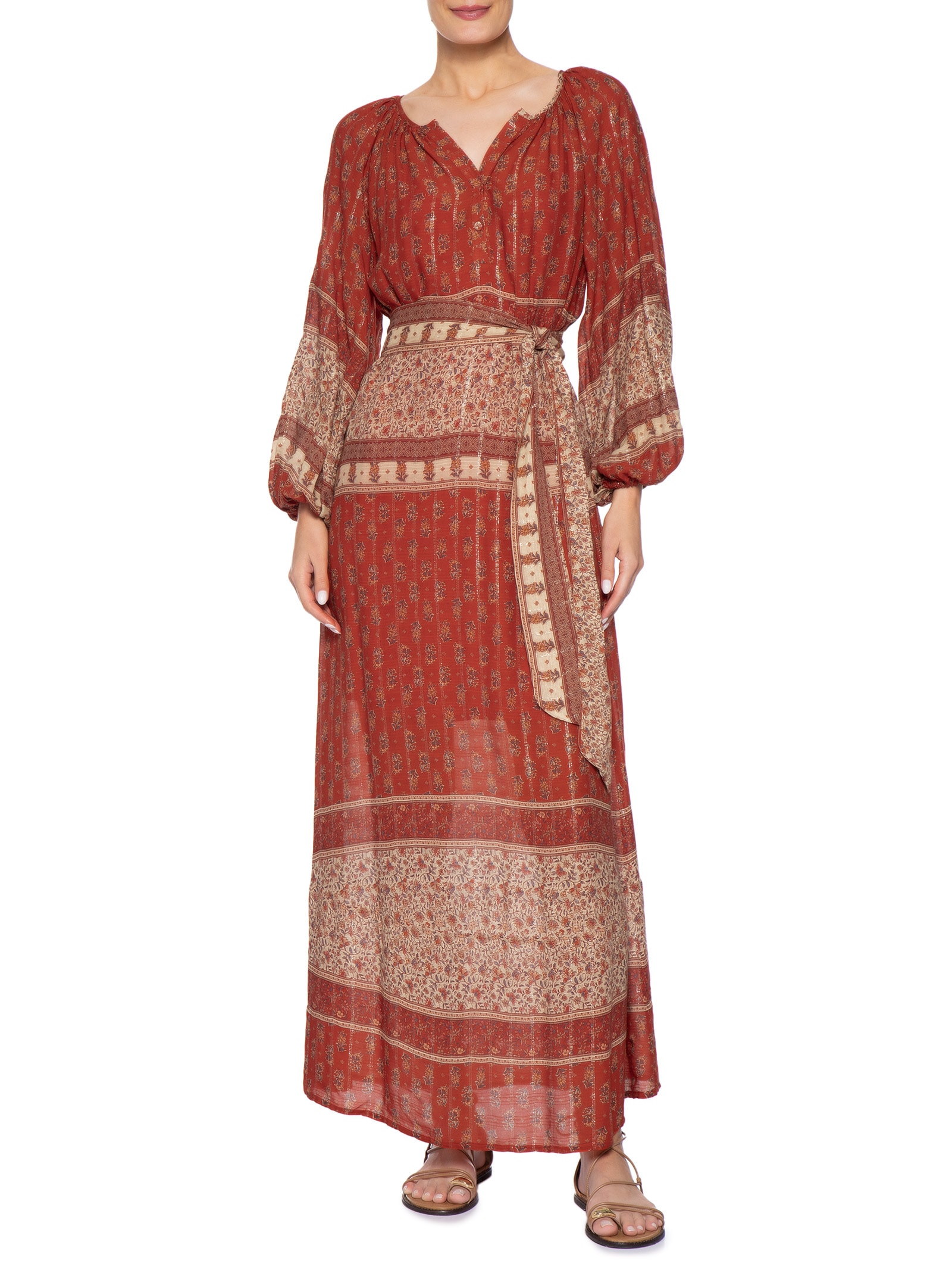 Vestido Chemise Estampa Chilli Vermelho Maria Filó