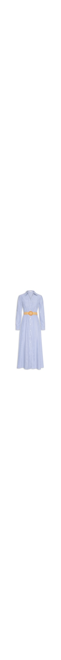 Vestido Chemise Midi Listrado - Azul
