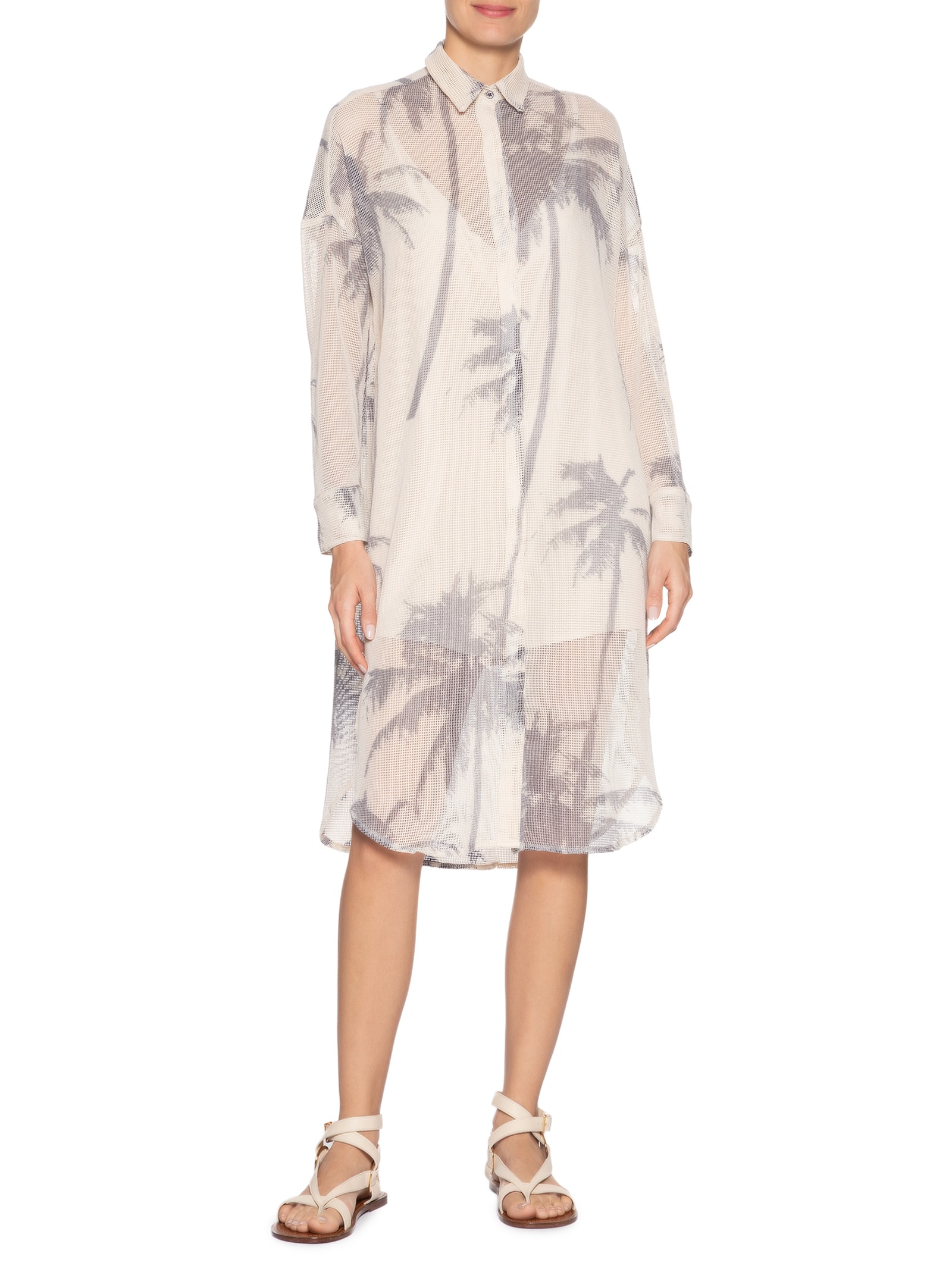 Vestido Chemise Tela Coqueiro Off White Osklen