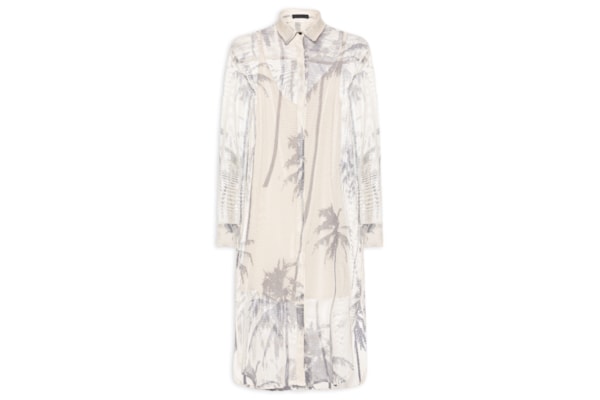 Vestido Chemise Tela Coqueiro - Off White