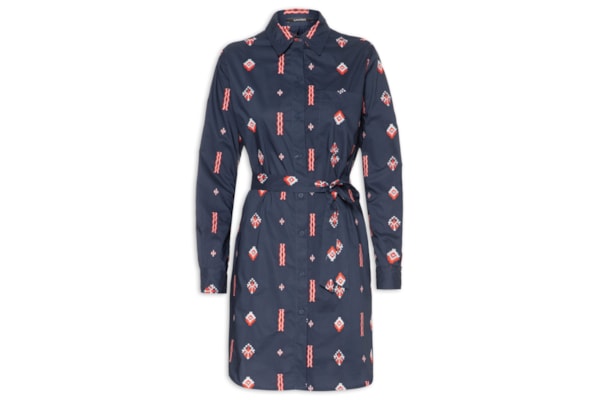 Vestido Chemisier Bordado Marine – Azul