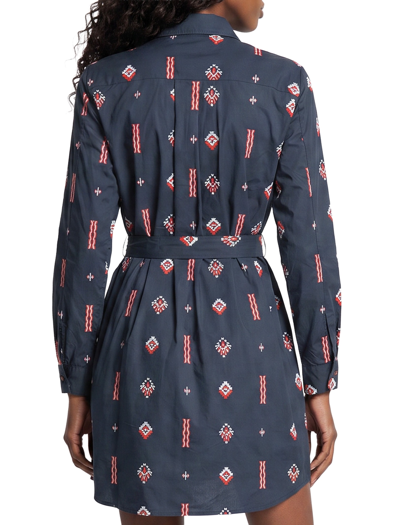 Vestido Chemisier Bordado Marine – Azul Cantão
