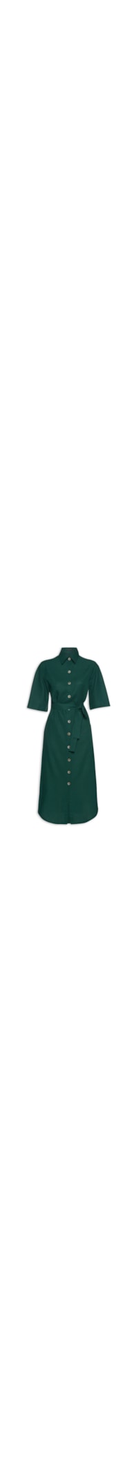 Vestido Chemisier Linho Leve - Verde