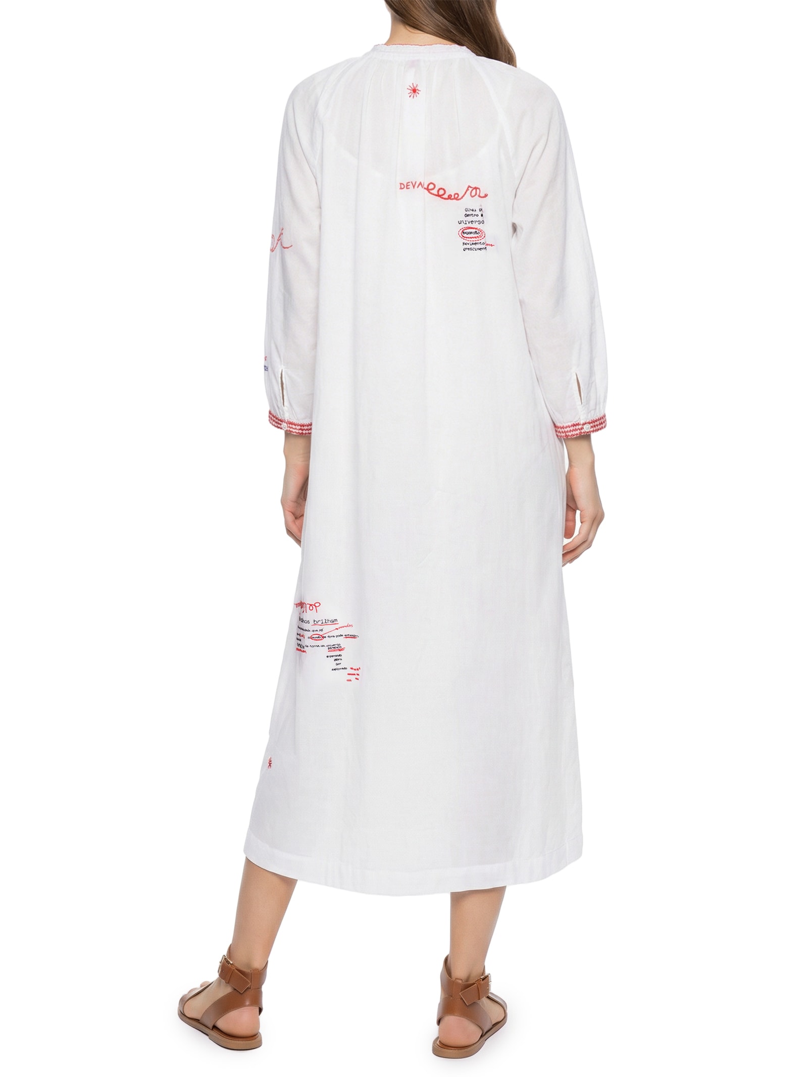 Vestido Chemisier Voil Bordado Delírio Branco Cantão