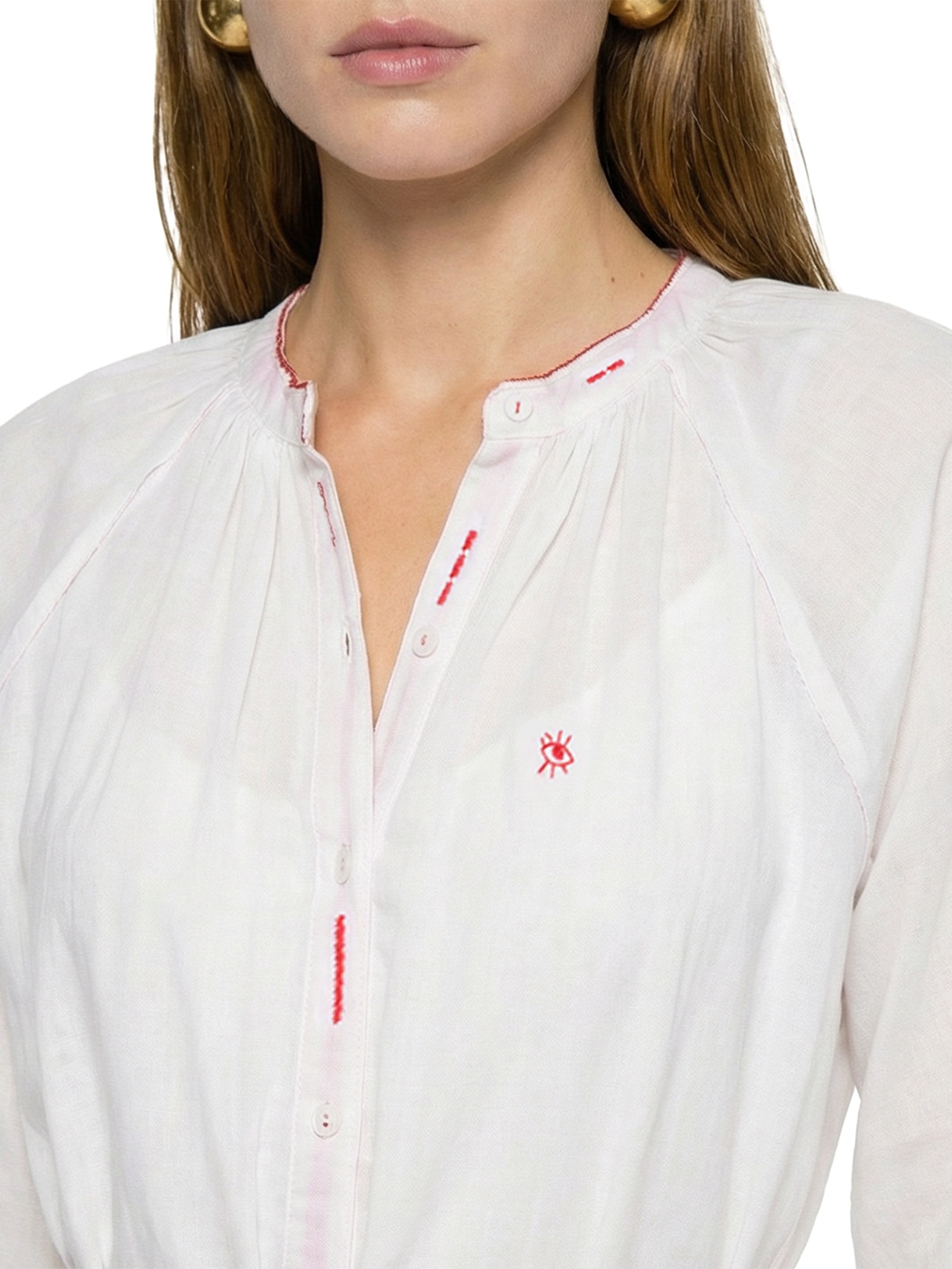 Vestido Chemisier Voil Bordado Delírio Branco Cantão