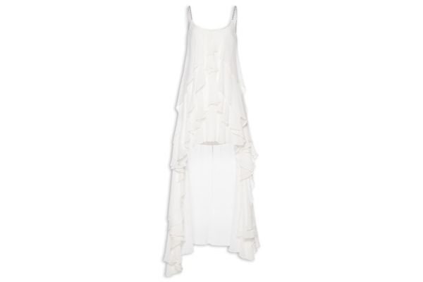 Vestido Chiffon De Alça - Branco