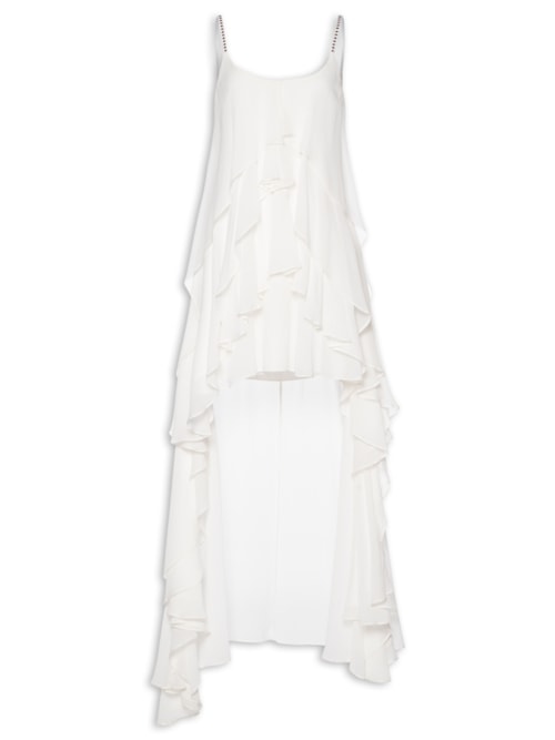 Vestido Chiffon De Alça – Branco