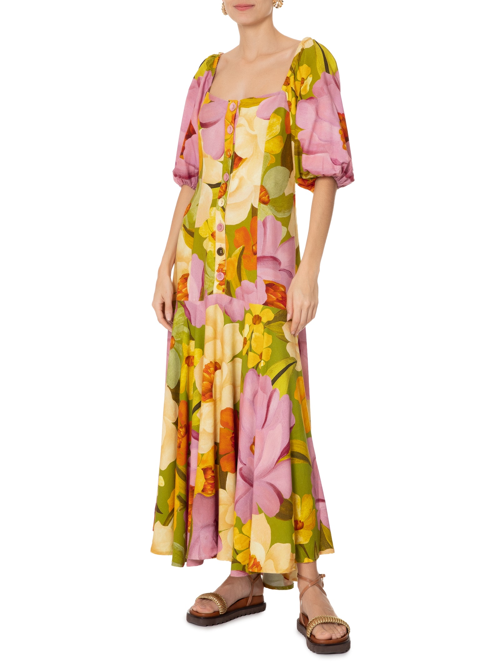 Farm Vestido Chita Bella Amarelo - Main Image