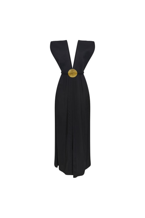 vestido ciclos matelassê estruturado preto