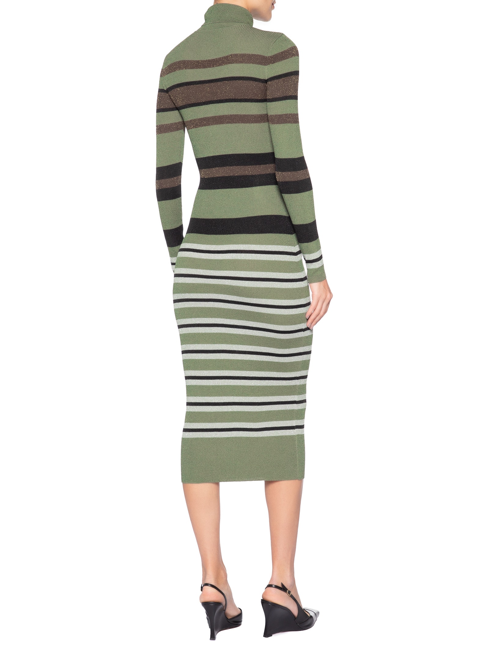 Vestido Colorido Stripes Lurex Verde Animale