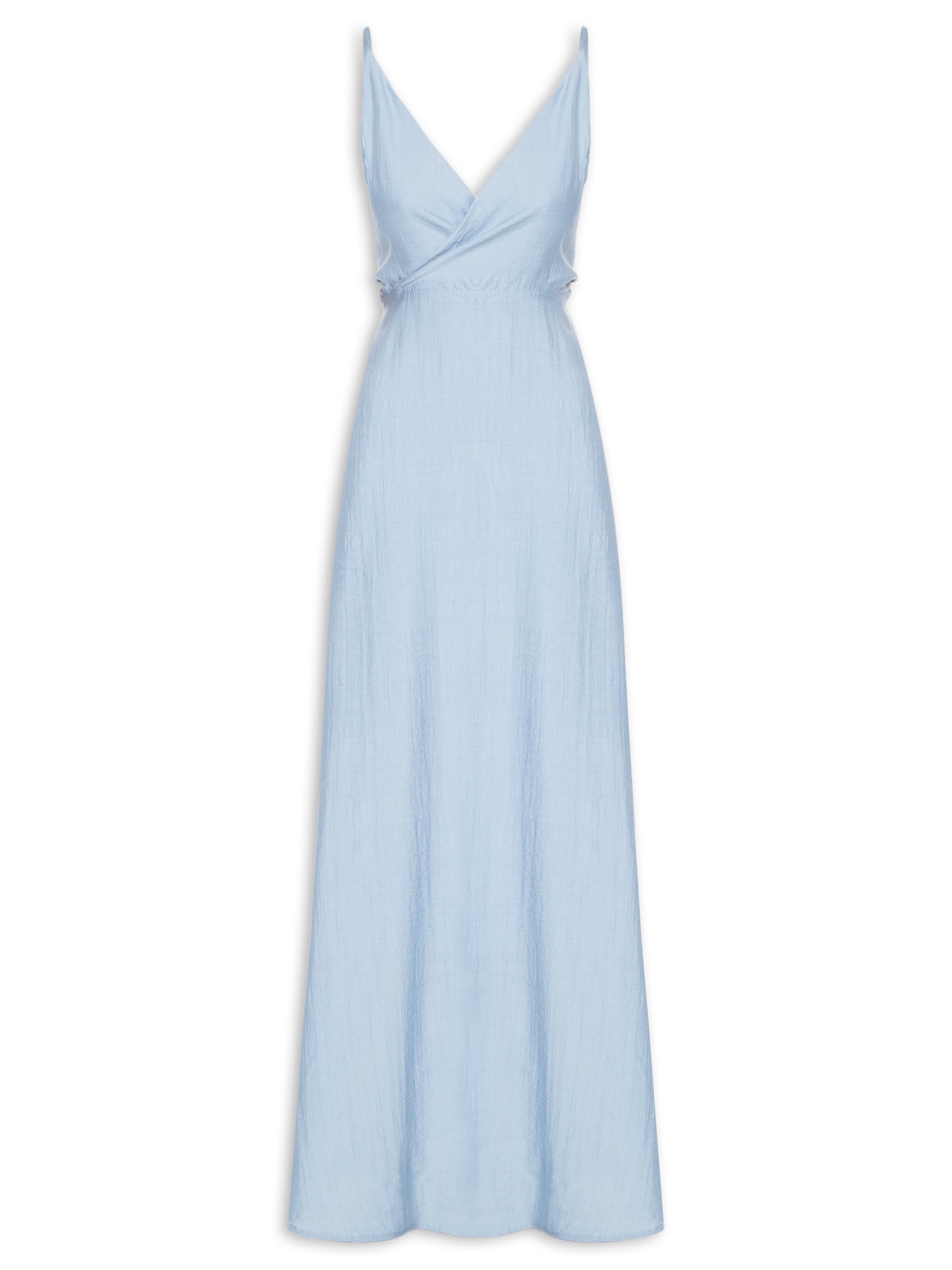 Vestido Com Amarração Nas Costas Azul Basiq