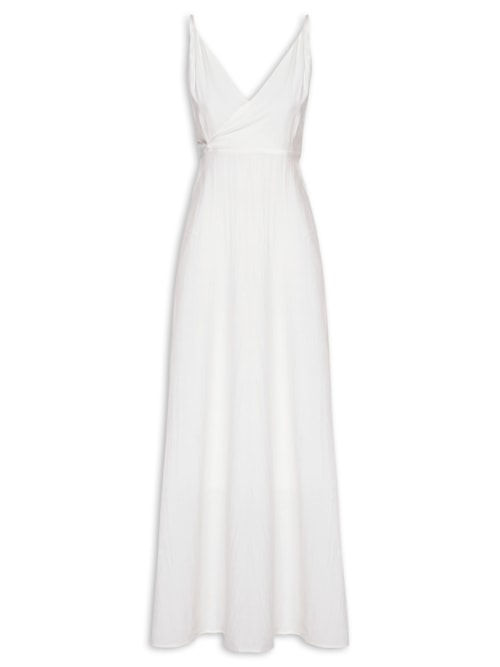 Vestido Com Amarração Nas Costas – Off White