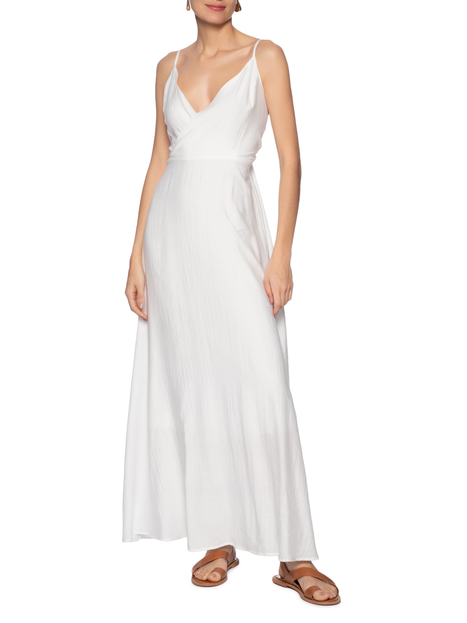 Vestido Com Amarração Nas Costas Off White Basiq