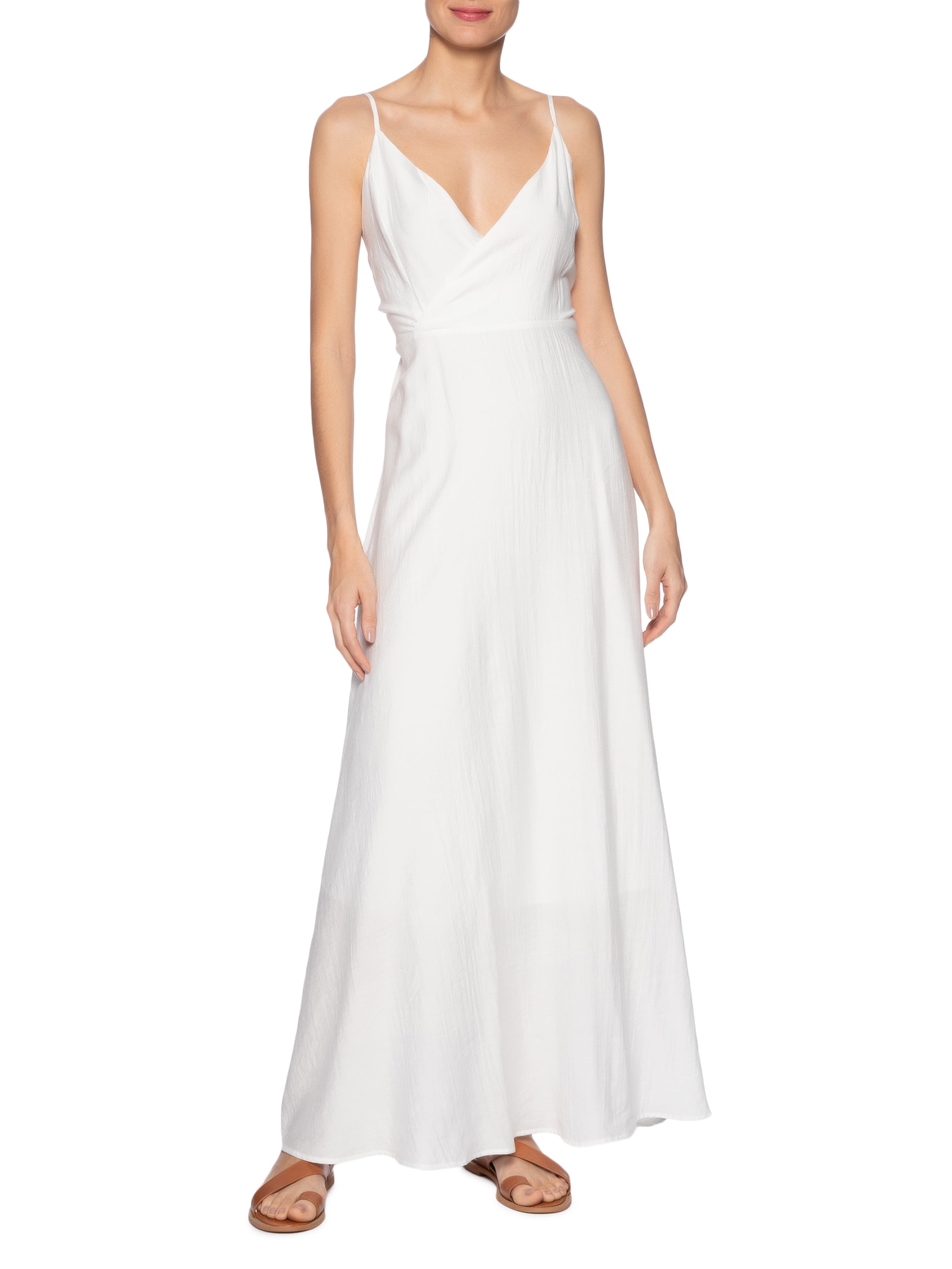 Vestido Com Amarração Nas Costas Off White Basiq