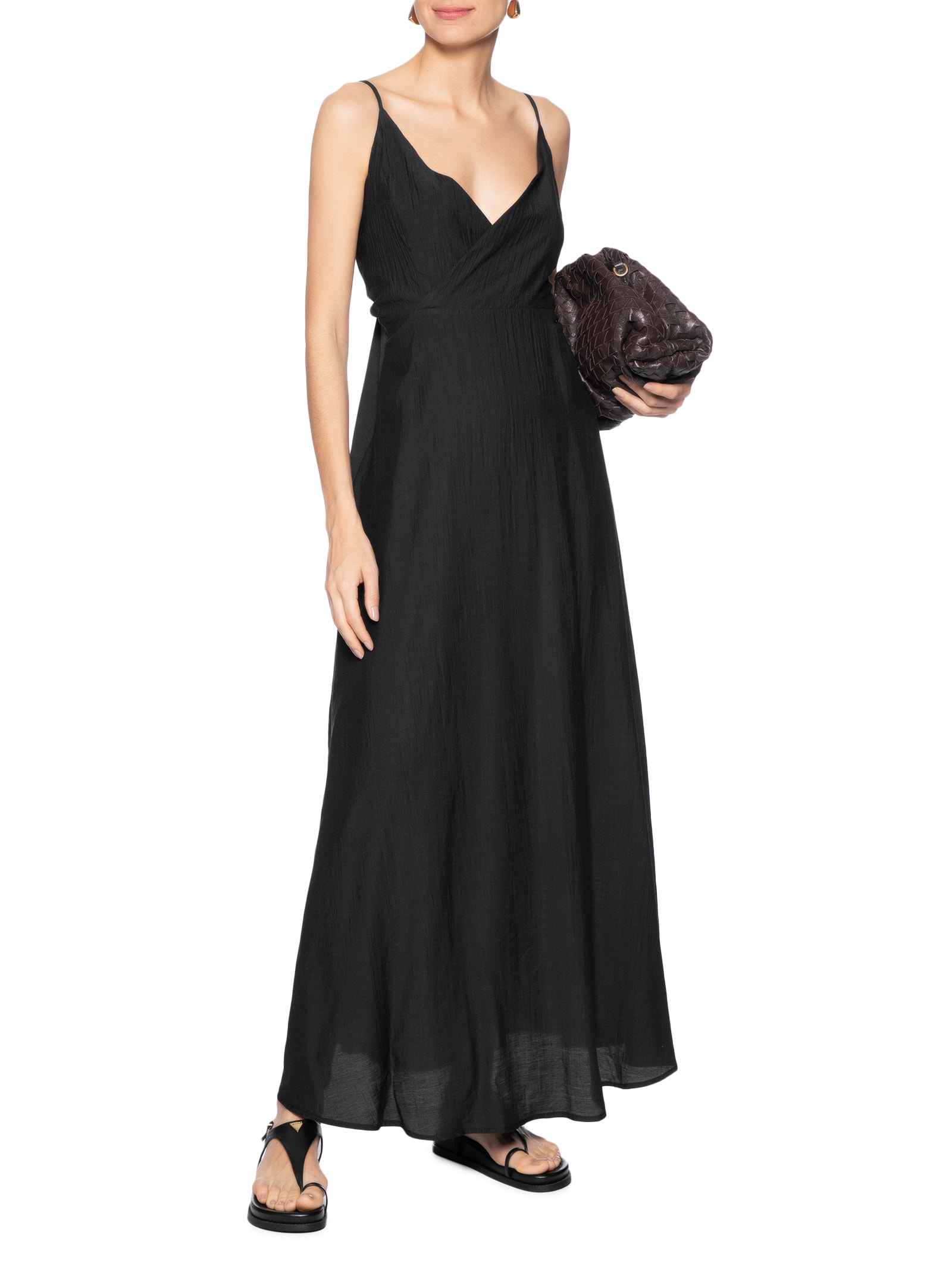 Vestido Com Amarração Nas Costas Preto Basiq