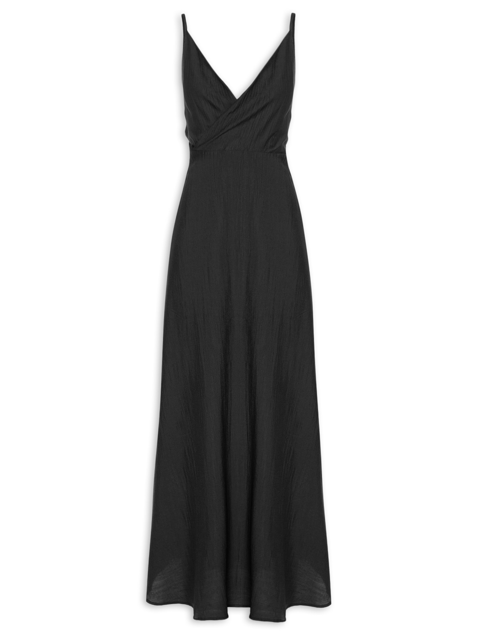 Vestido Com Amarração Nas Costas Preto Basiq