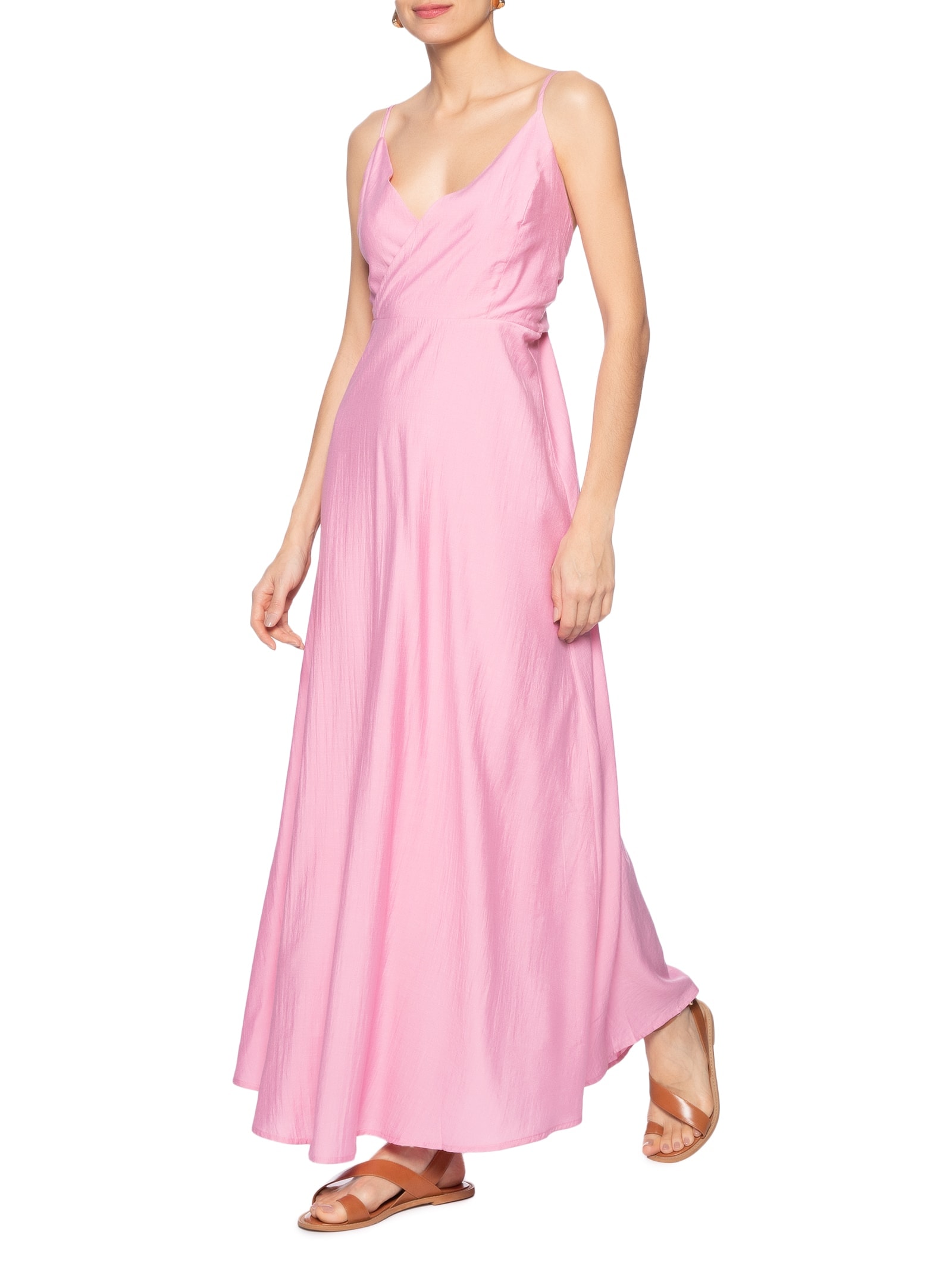 Vestido Com Amarração Nas Costas Rosa Basiq