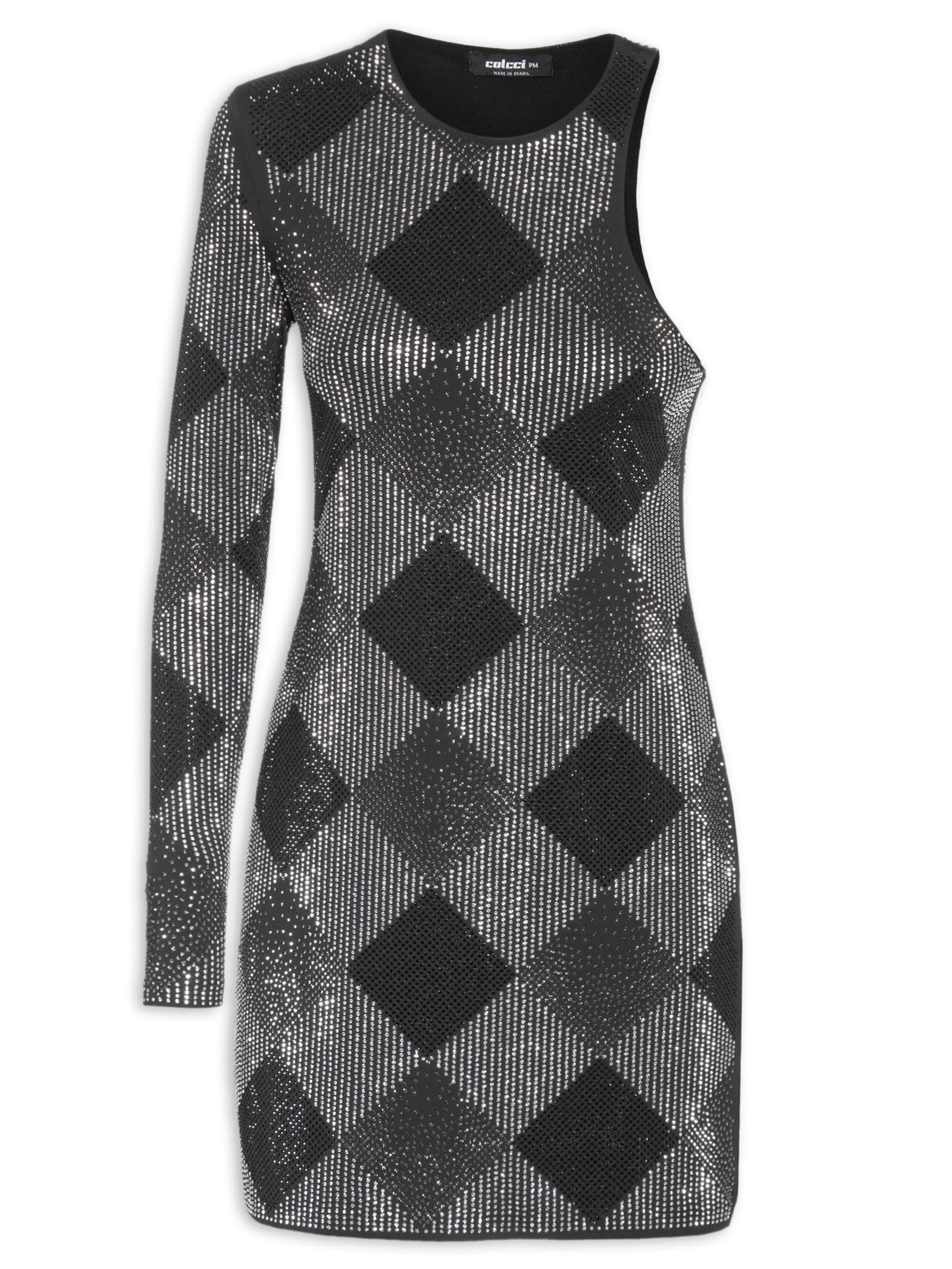 Vestido Com Aplicação Preto Colcci