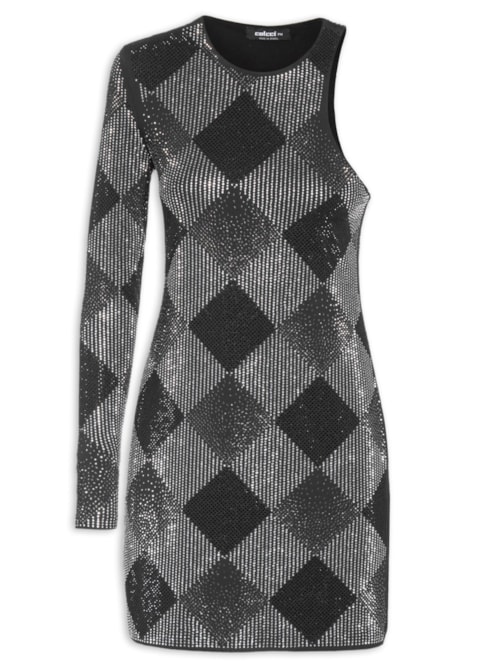 Vestido Com Aplicação – Preto