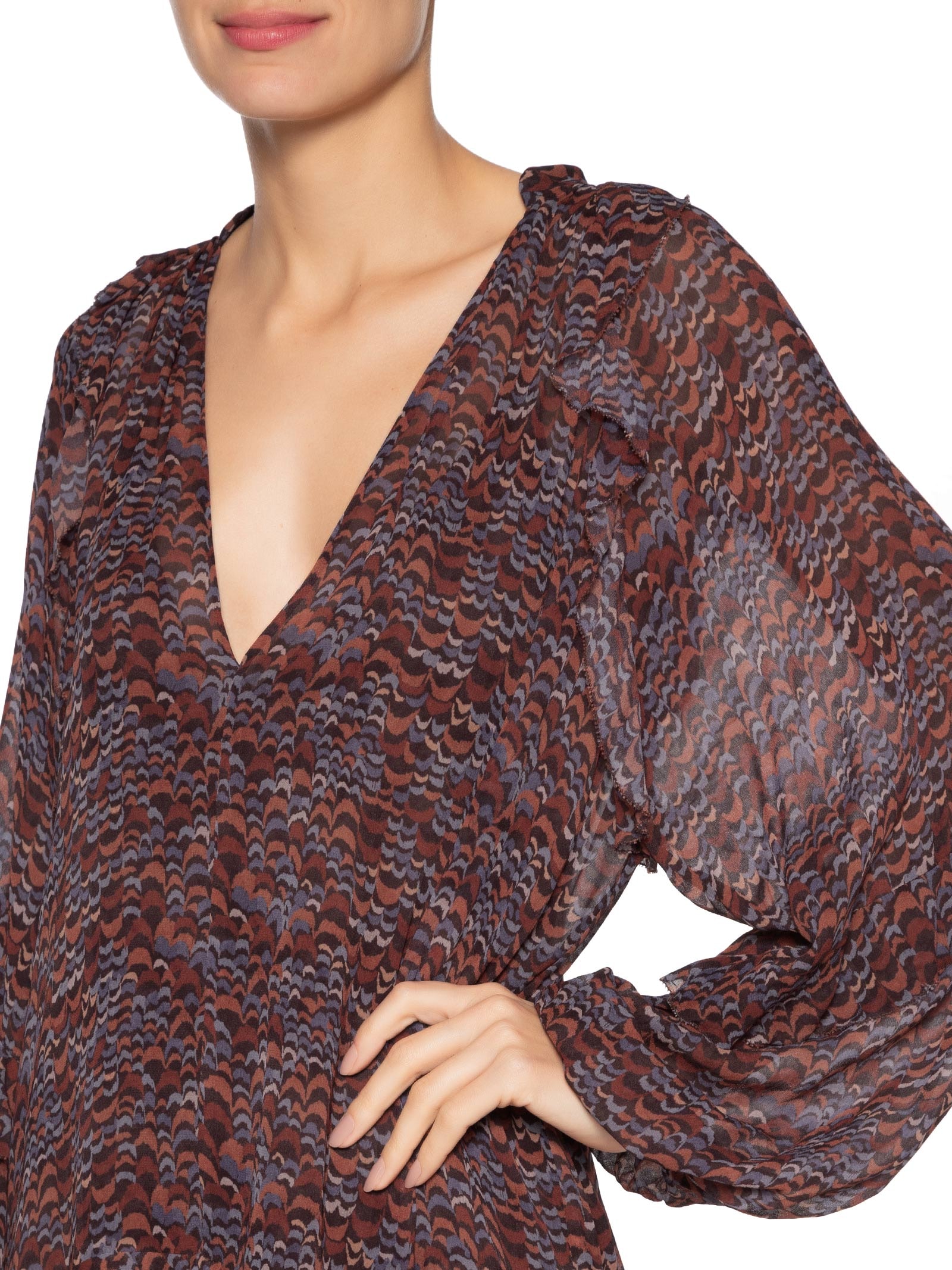 Vestido Com Babados Roxo Animale