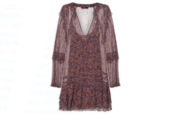 Vestido Com Babados - Roxo