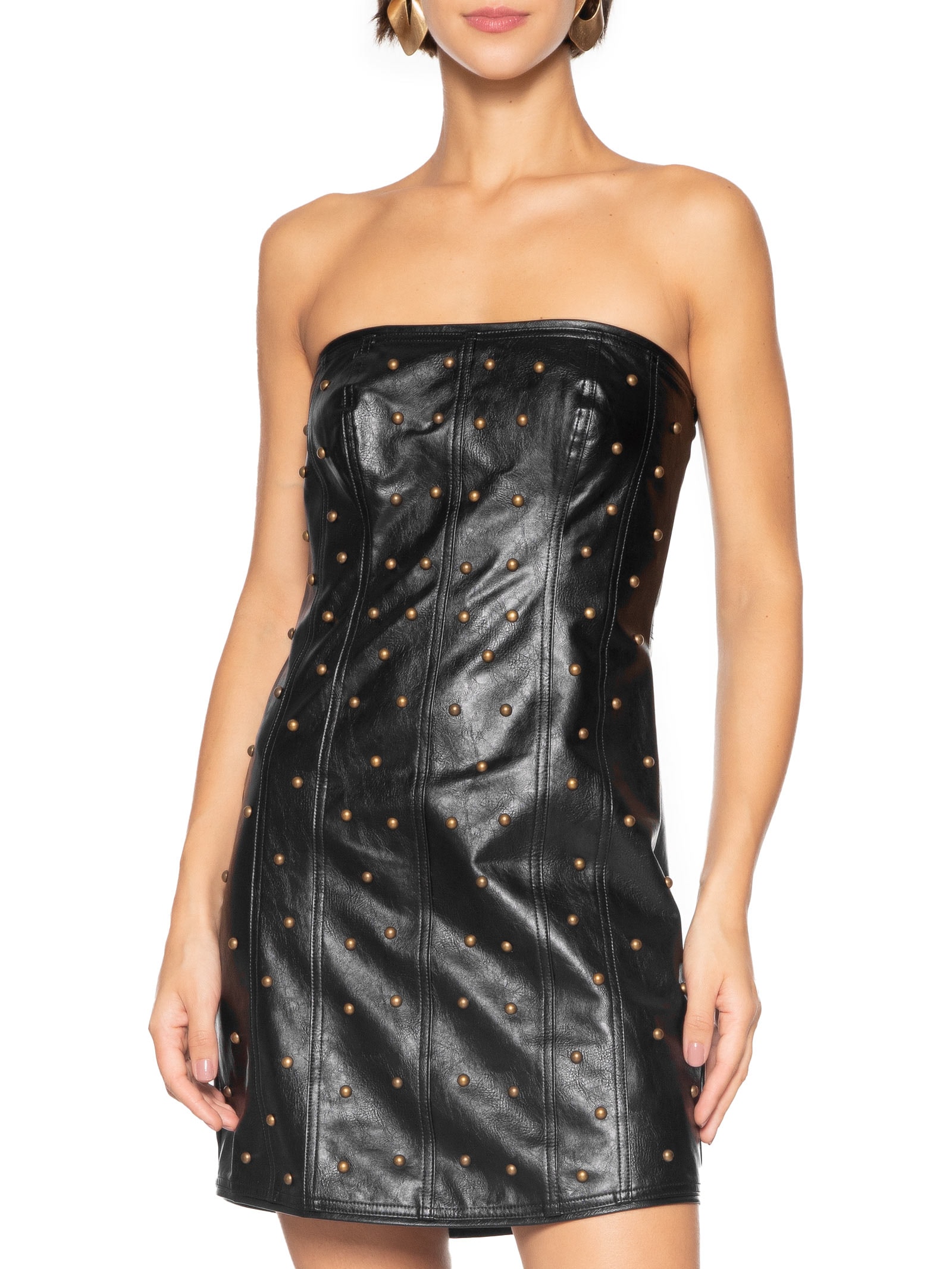 Vestido Com Bordado Manual Preto Open