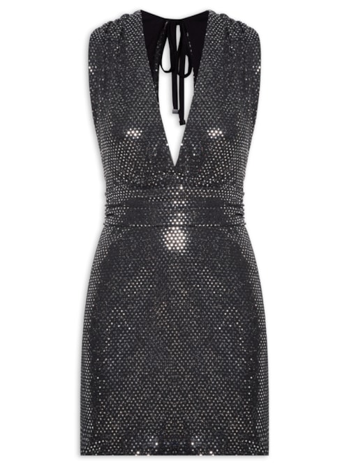 Vestido Com Brilho - Preto