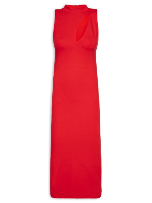 Vestido Com Fenda – Vermelho