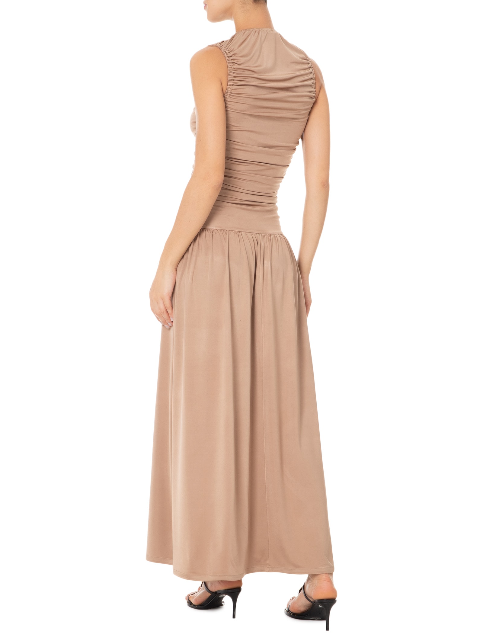 Vestido Com Franzidos Bege '2Essential