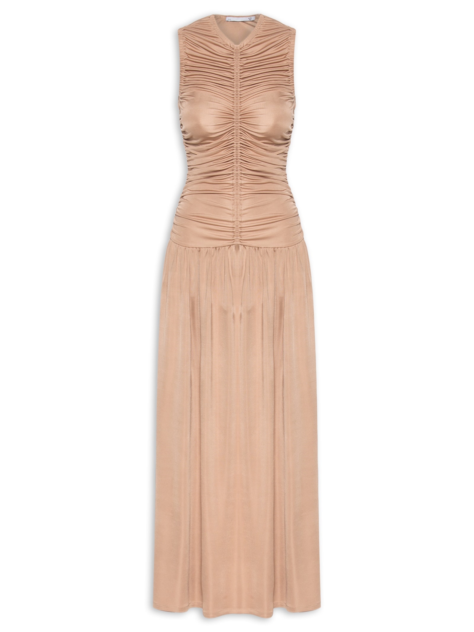 Vestido Com Franzidos Bege '2Essential