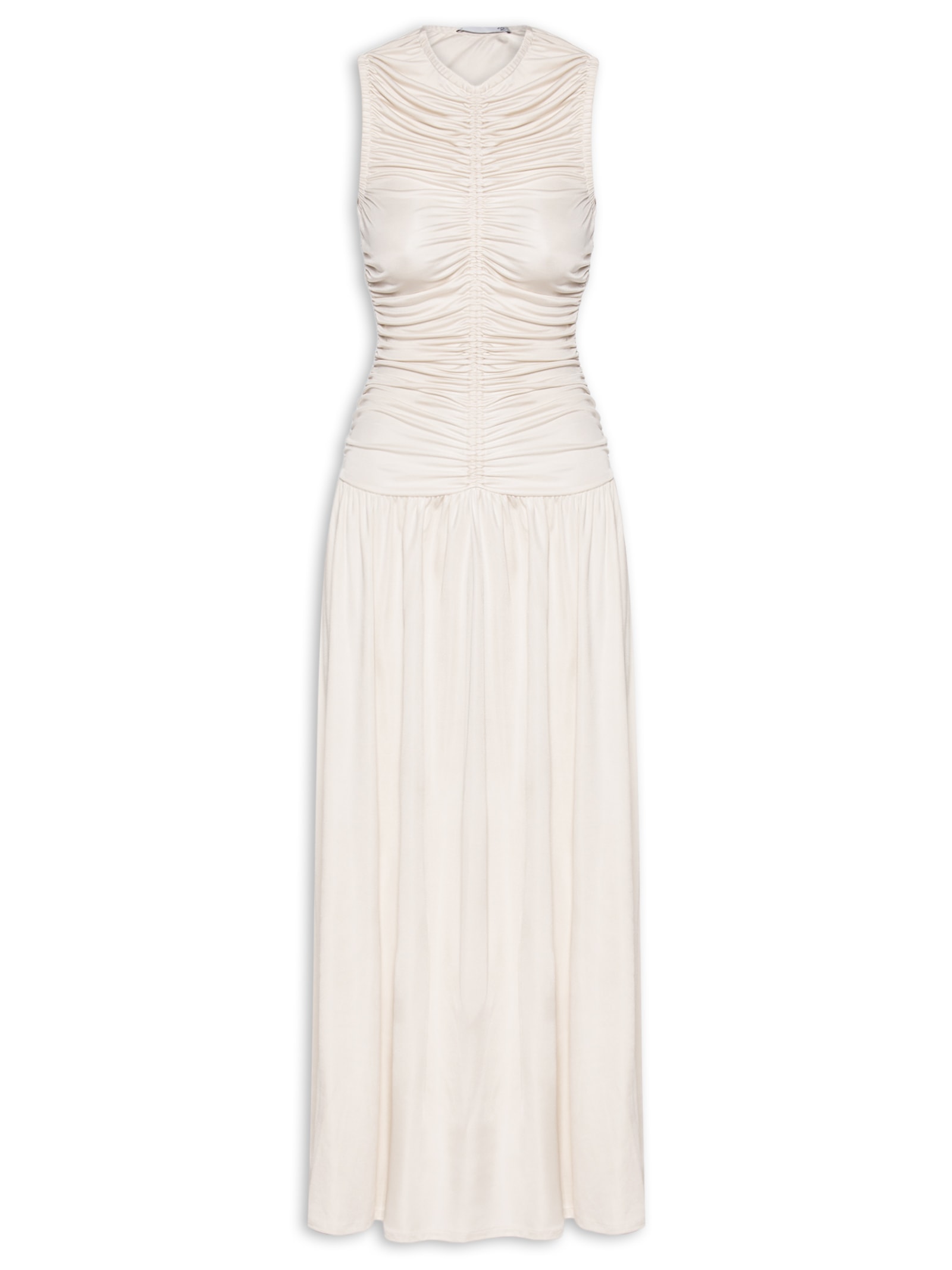 Vestido Com Franzidos Off White '2Essential