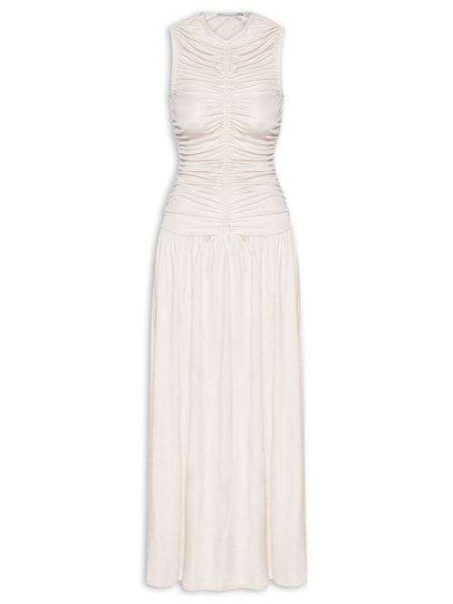 Vestido Com Franzidos – Off White