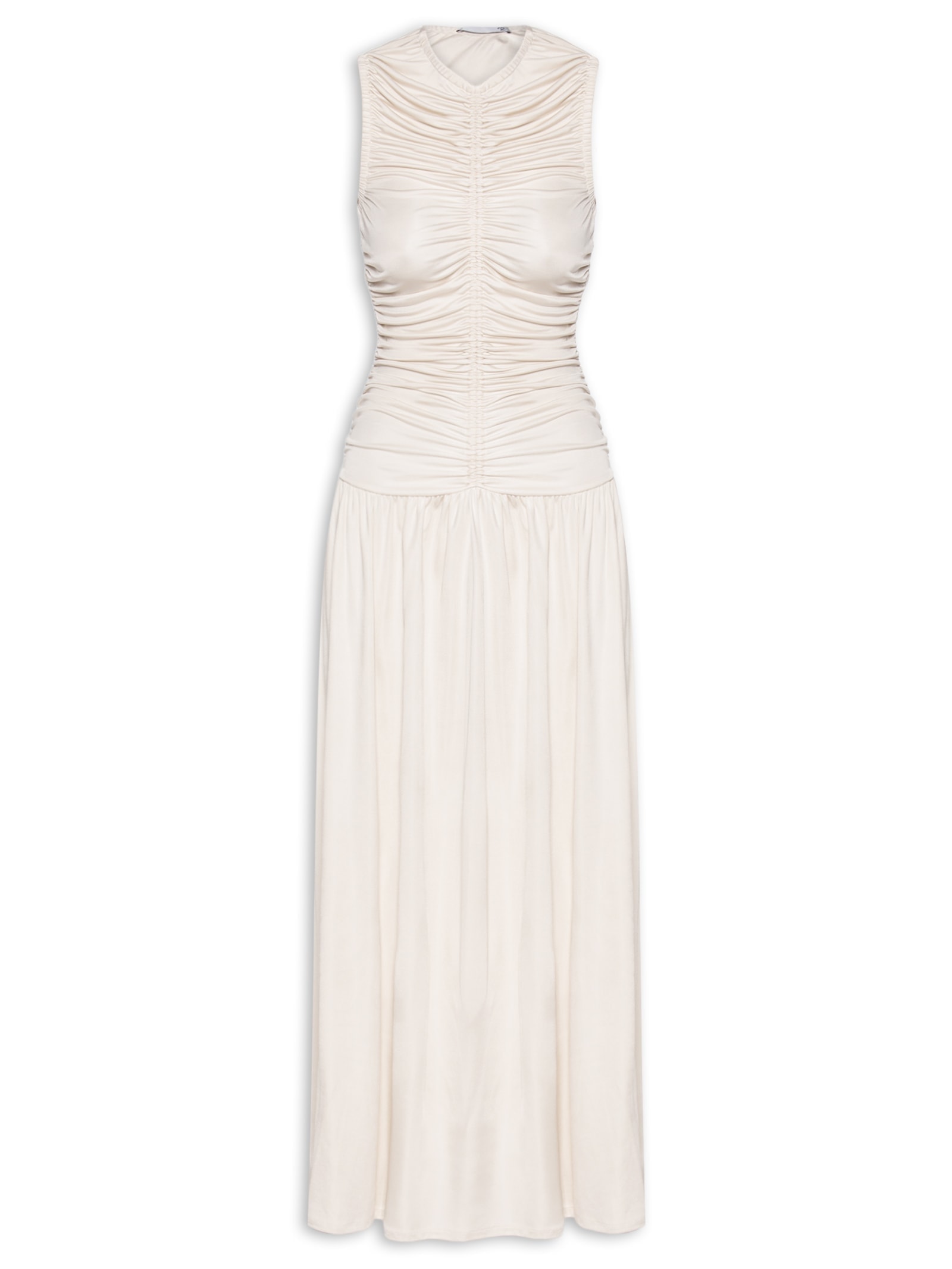 Vestido Com Franzidos Off White '2Essential