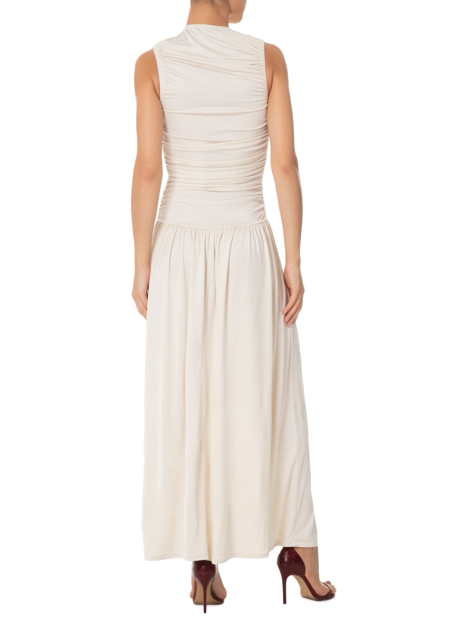 Vestido Com Franzidos Off White '2Essential