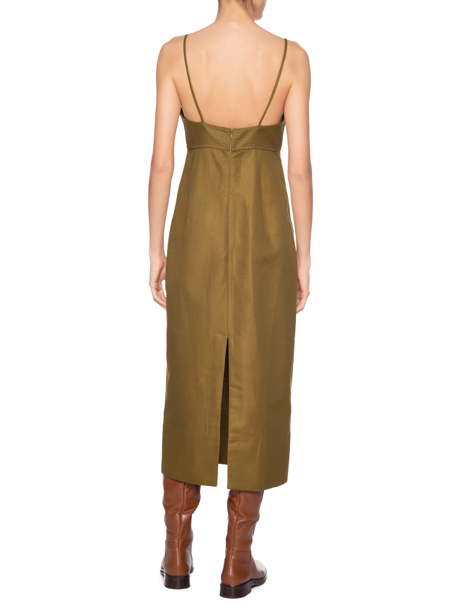 Vestido Com Linho Antique Verde Animale